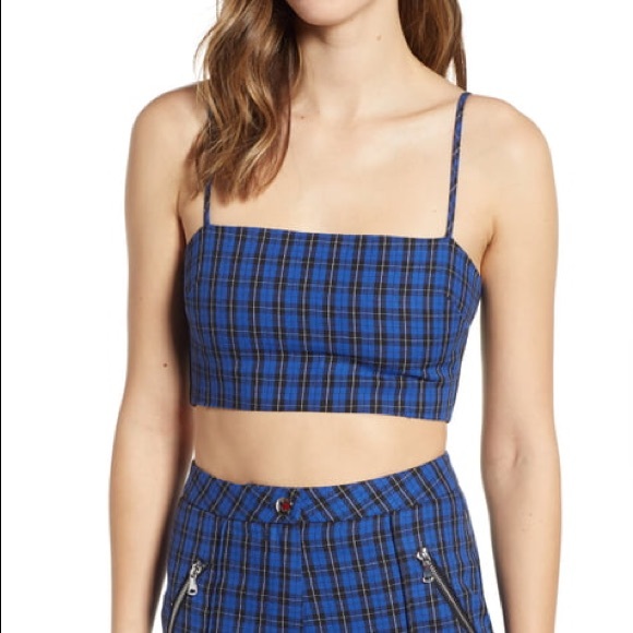 NWT tiger mist plaid crop top - Picture 4 of 5